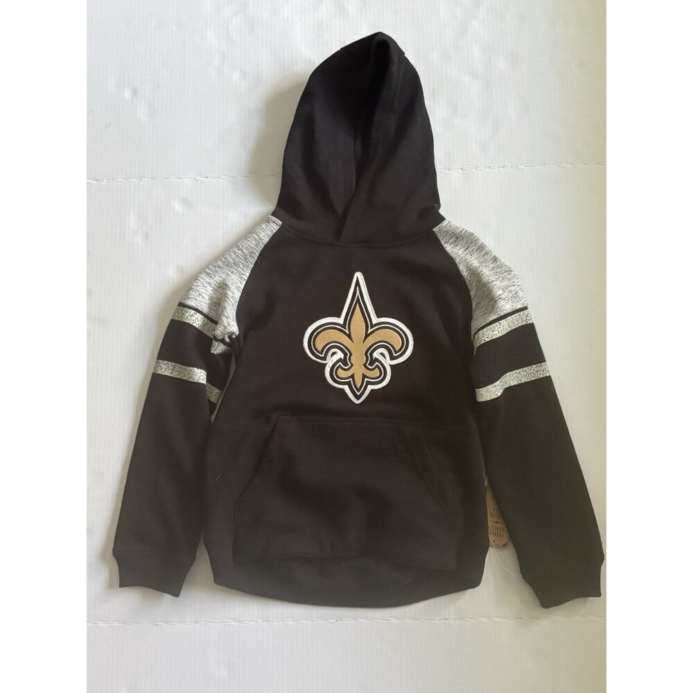 NFL Team Apparel New Orleans Saints Youth Sweatshirt Hoodie Black S-8 NFL NWT